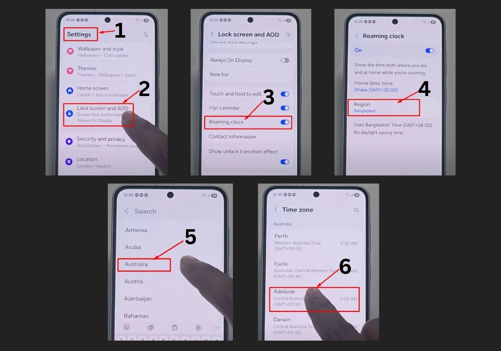 Change Roaming Clock Samsung A56