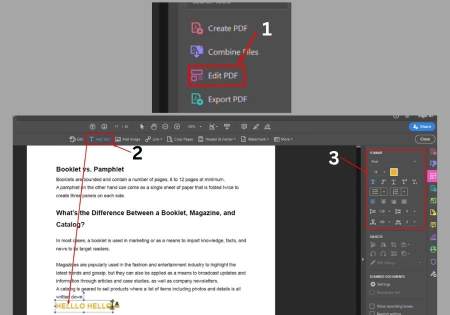 Add Text in PDF