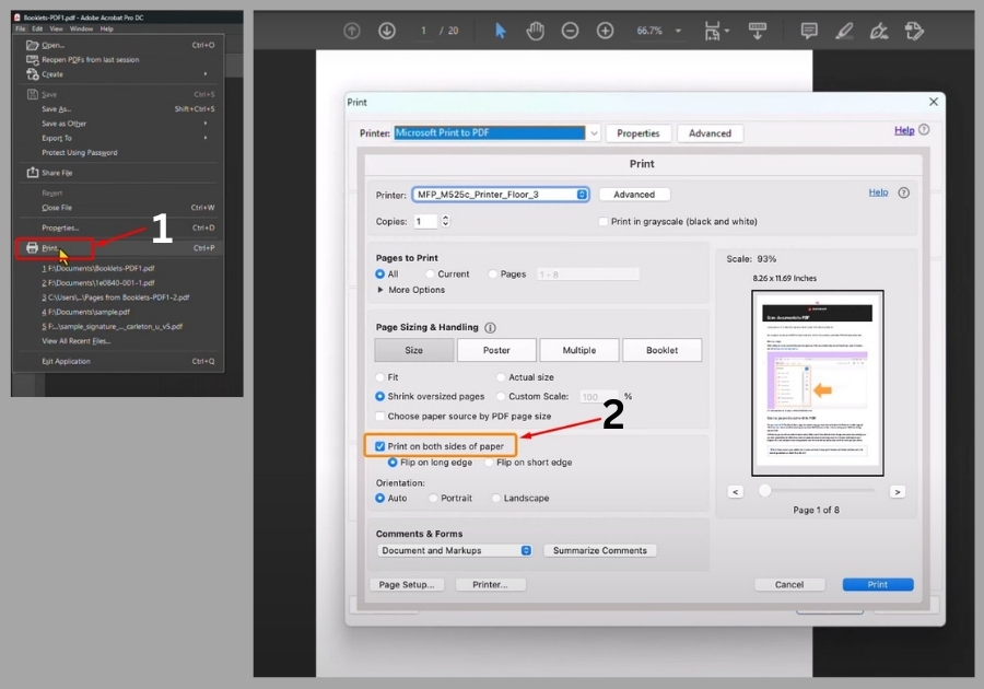 Print Double Sided PDF Adobe Acrobat