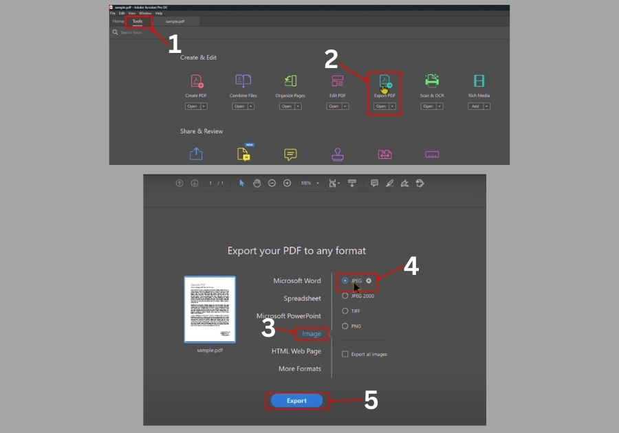 Convert Your PDF to JPG in Adobe Acrobat 