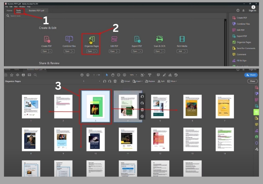 Rearrange Pages in PDF 