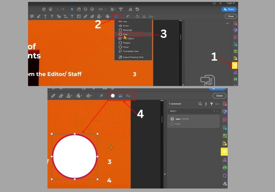 Draw a Circle in PDF in Adobe Acrobat