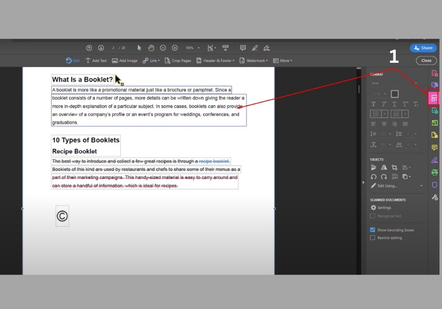 Edit PDF File in Adobe Acrobat