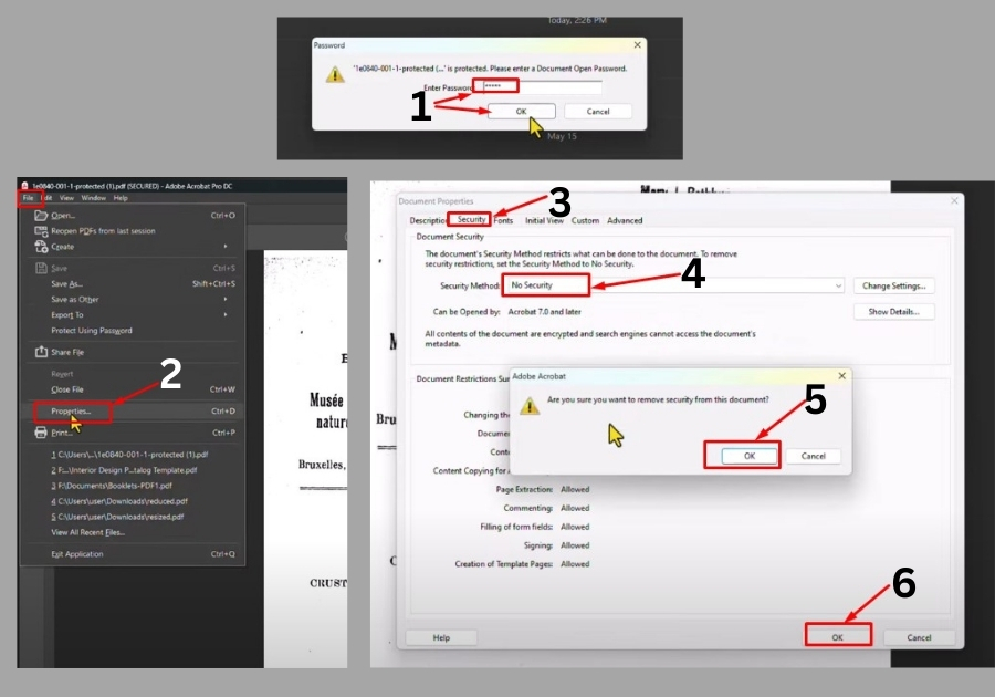 Remove a Password from a PDF Adobe Acrobat