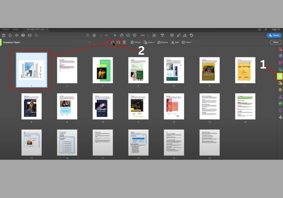 Steps for Rotating a PDF in Adobe Acrobat