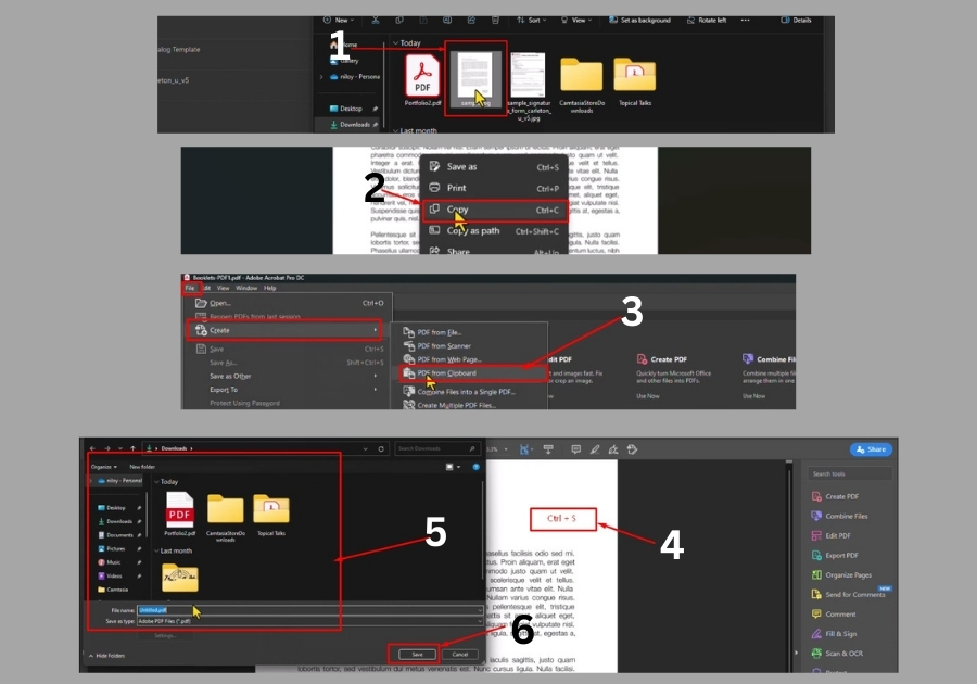 Convert JPG to PDF in Adobe Acrobat