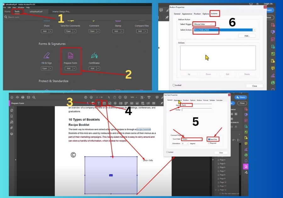 Add Popup Text Box in PDF