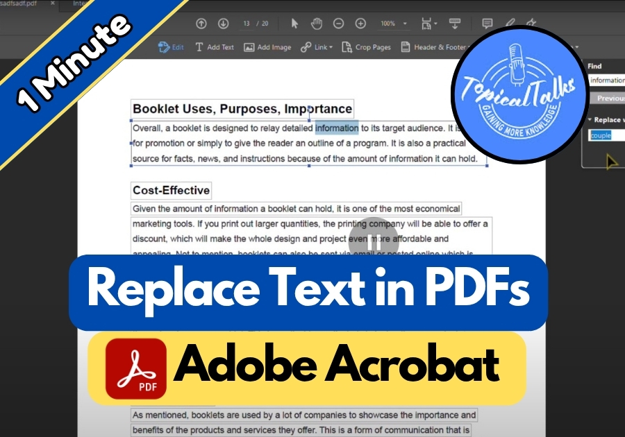 How to Replace Text in Adobe Acrobat 2025