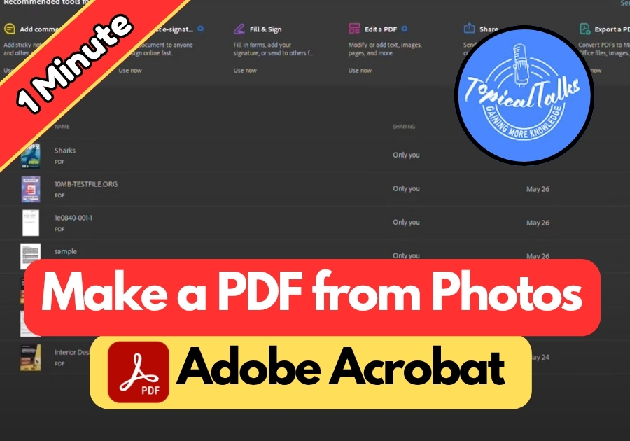 How to Make PDF from Photos in Adobe Acrobat | Multiple Photos to PDF