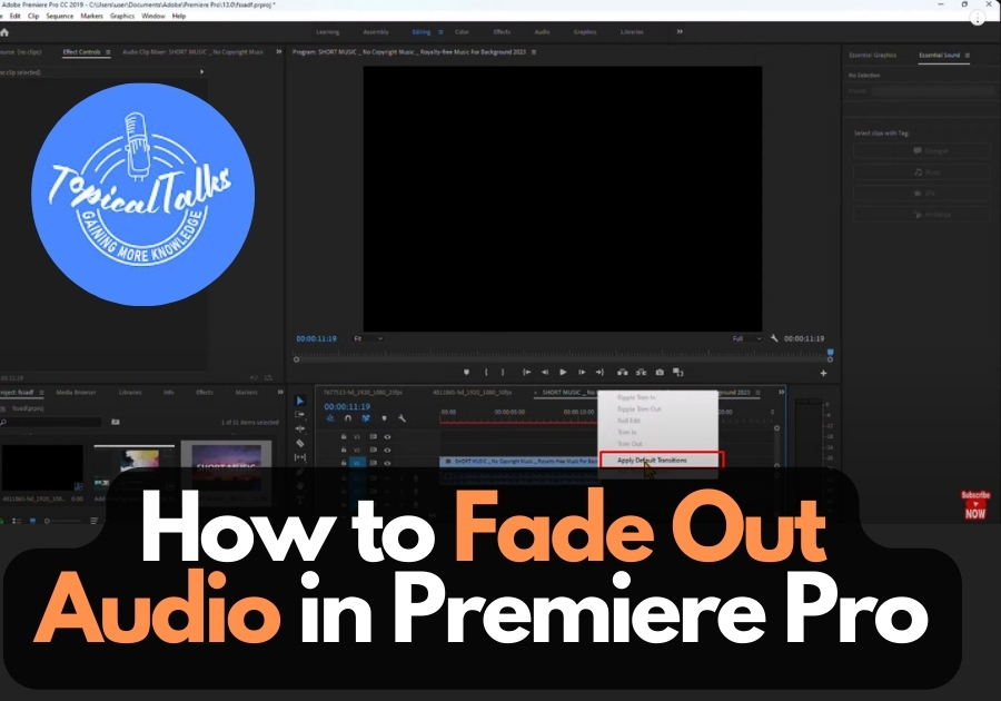 How to Fade Out Audio in Premiere Pro