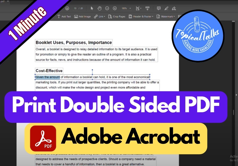 How to Print Double Sided PDF Adobe Acrobat