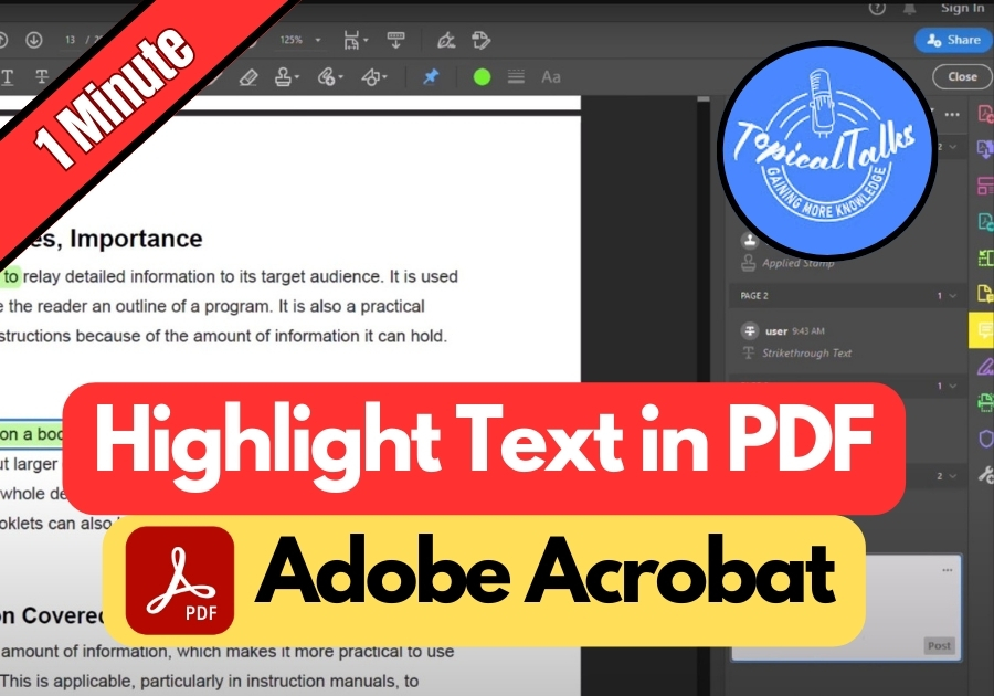 How to Highlight Text in Adobe Acrobat