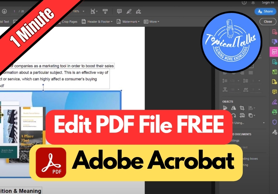 How to Edit PDF File in Adobe Acrobat
