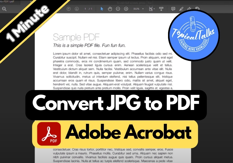 How to Convert JPG to PDF in Adobe Acrobat