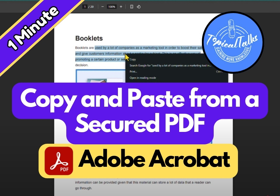 How to Copy and Paste from a Secured PDF