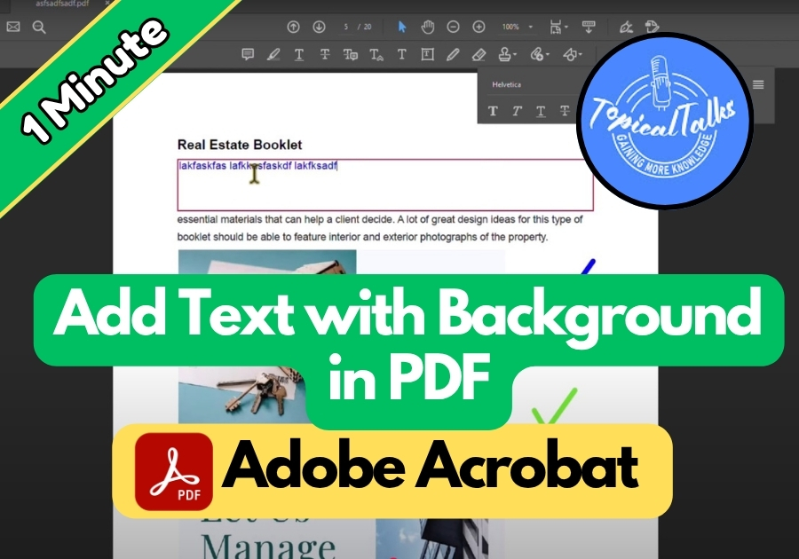 How to Add Text with Background in Adobe Acrobat