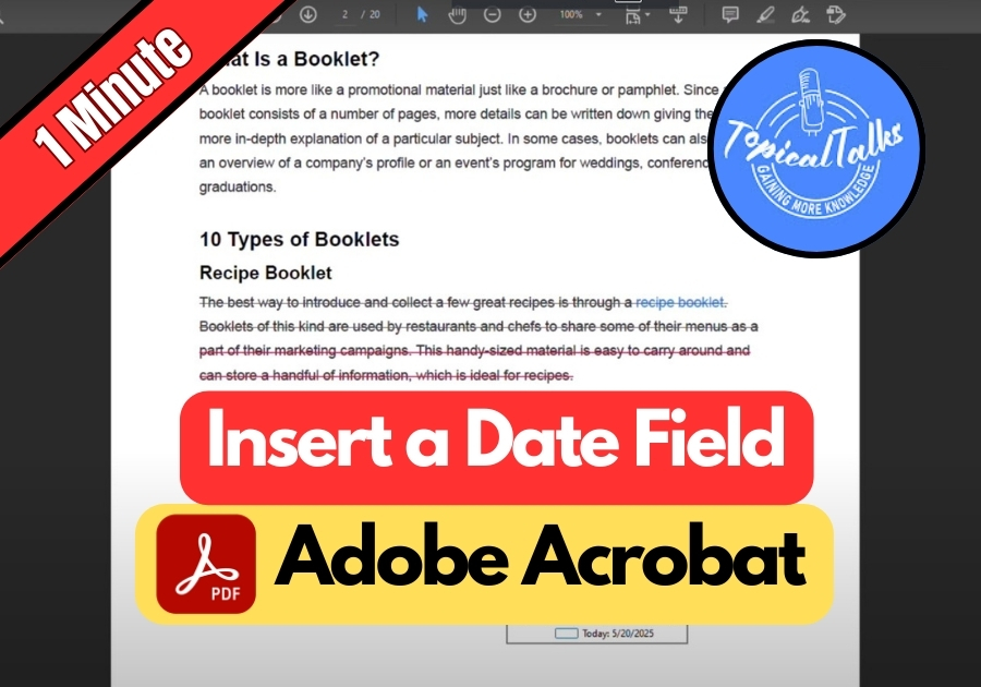 How to Insert a Date Field In Adobe Acrobat