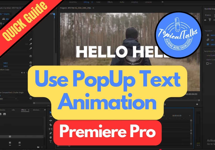 How to Use PopUp Text Animation in Premiere Pro