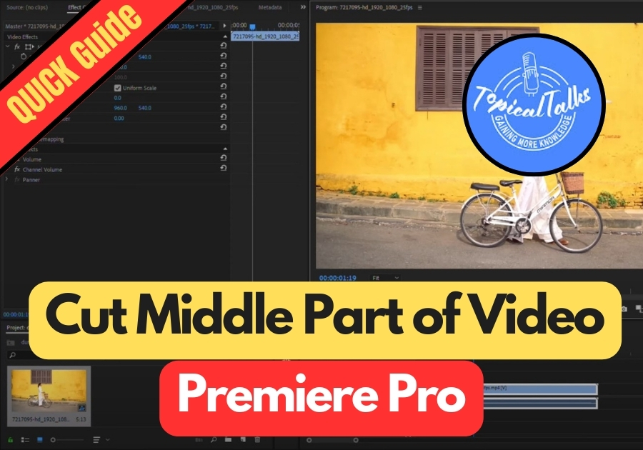 How to Cut Middle Part of Video in Premiere Pro
