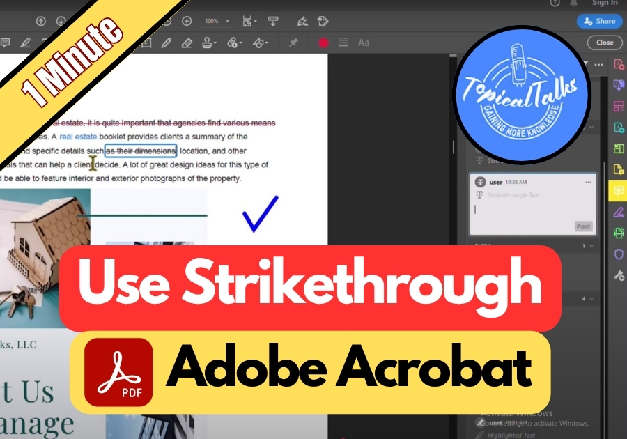 How to Use Strikethrough in Acrobat