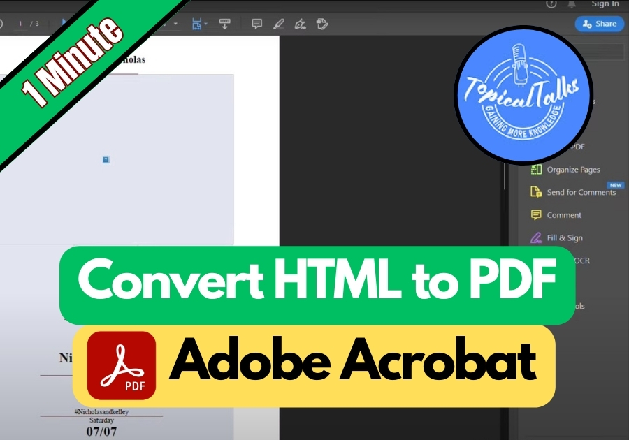 How to Convert HTML to PDF on Adobe Acrobat