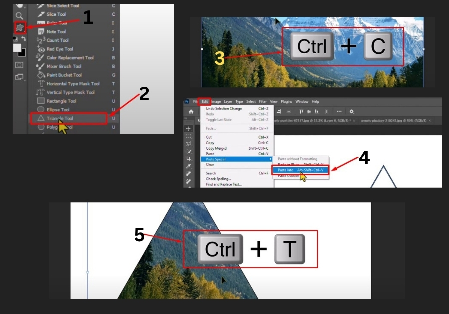 Easiest Way To Insert an Image Into a Shape | Photoshop Tutorial