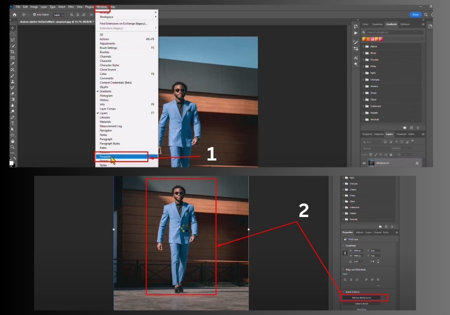 Method 3: Use Quick Actions from the Properties Panel