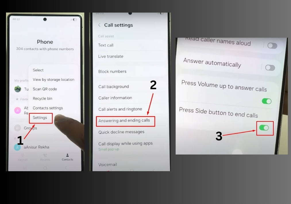 Set Power Button To End a Call On Samsung S25 Series