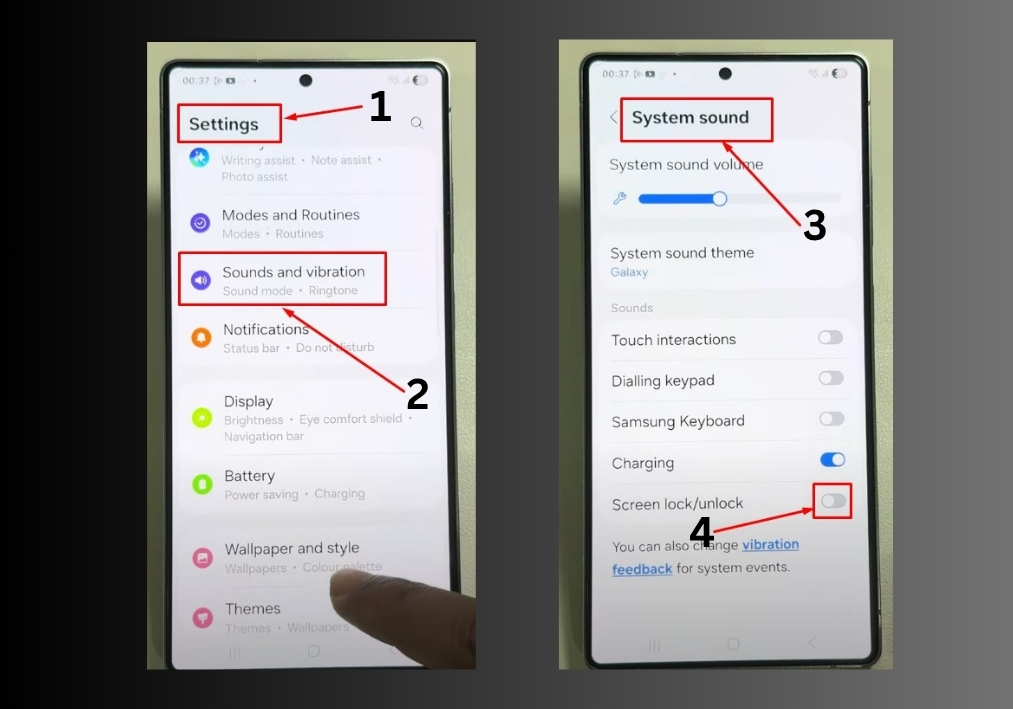 Disable Lock and Unlock Sound on Samsung s25