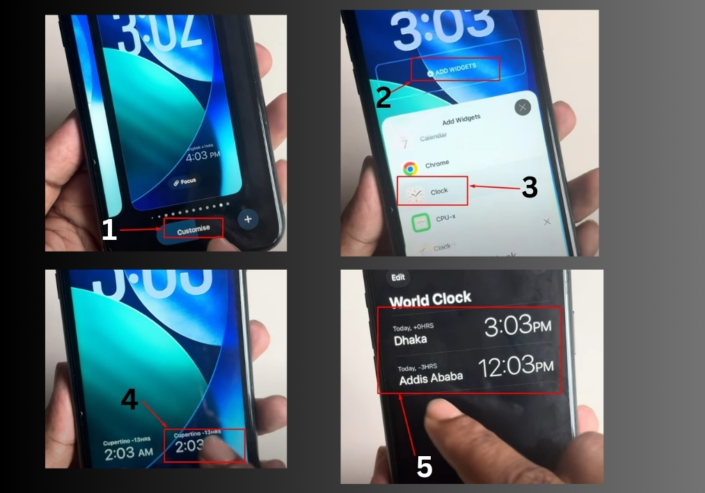 Add a Dual Clock on Your iPhone Lock Screen