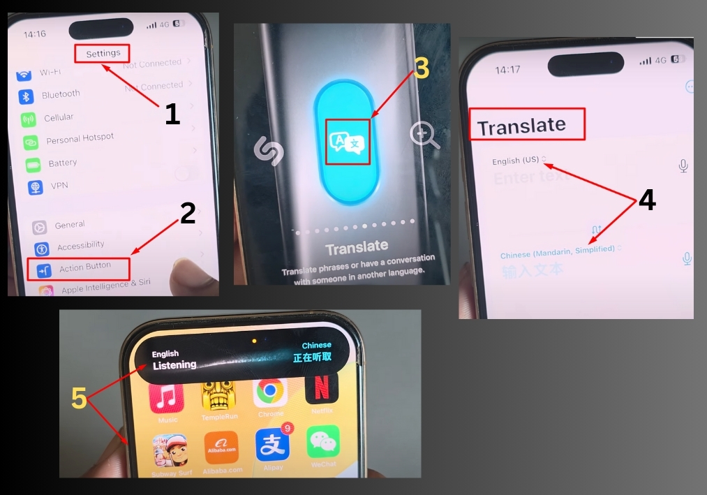 Setting Up Translate on Your Action Button