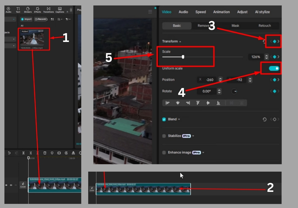 Steps to Creating a Dolly Zoom in CapCut