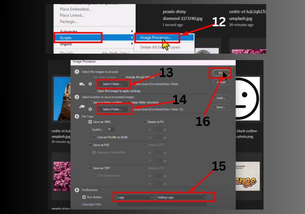 Add Logo to Multiple Photos Automatically in Photoshop 2